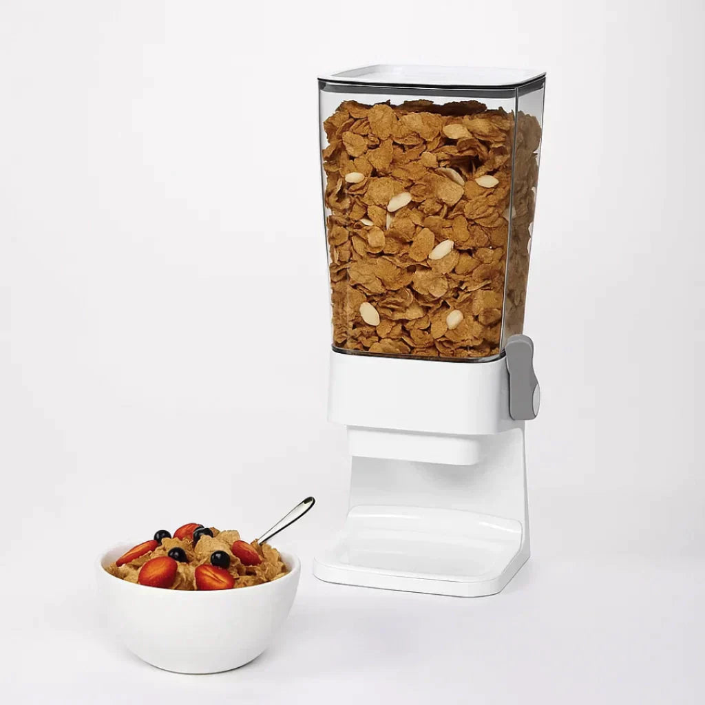 Distributeur de Céréales Blanc | Stockage d’Aliments Secs